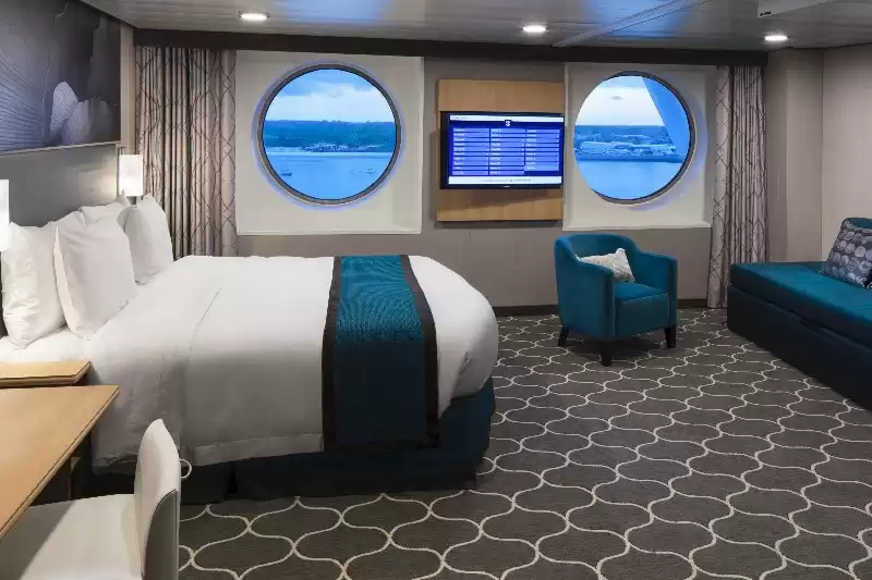 Cabina ultra espaciosa con vista al mar