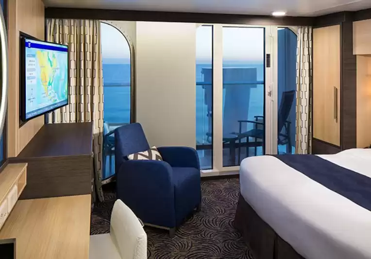 Cabina con vista al mar y gran balcón
